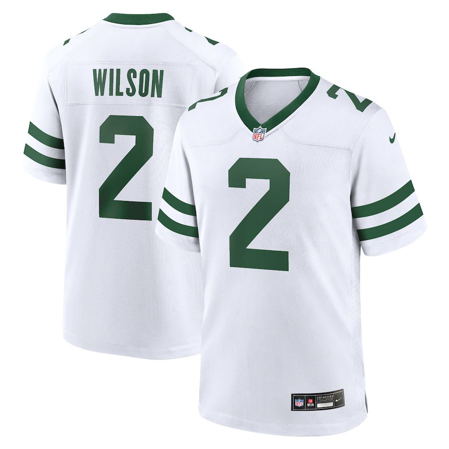 Men New York Jets #2 Zach Wilson Nike Legacy White Game NFL Jersey->->NFL Jersey